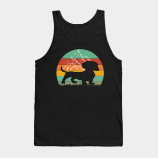 Vintage Retro Dachshund Silhouette Tank Top